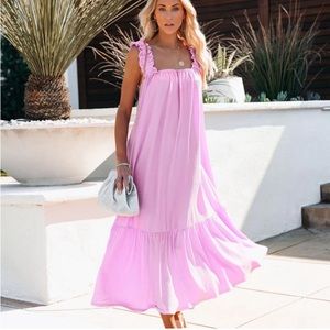 NWOT VICI You Are Loved Ruched Strap Maxi Dress - Lavender - Medium
